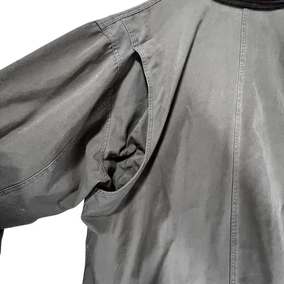 Lands End Mens Canvas XL Barn Coat Corduroy Collar Button Front Brown Tan Lined - Picture 5 of 16